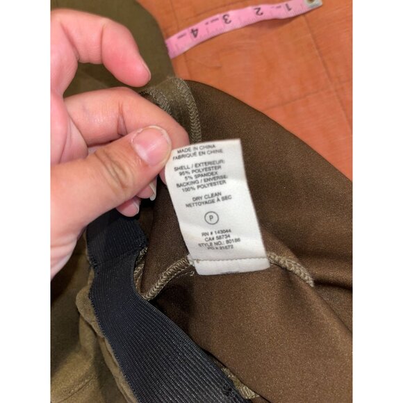 Avenues Filles Olive Green High-Waisted Pull-On  Suede Pants Women size M Medium - Picture 10 of 12